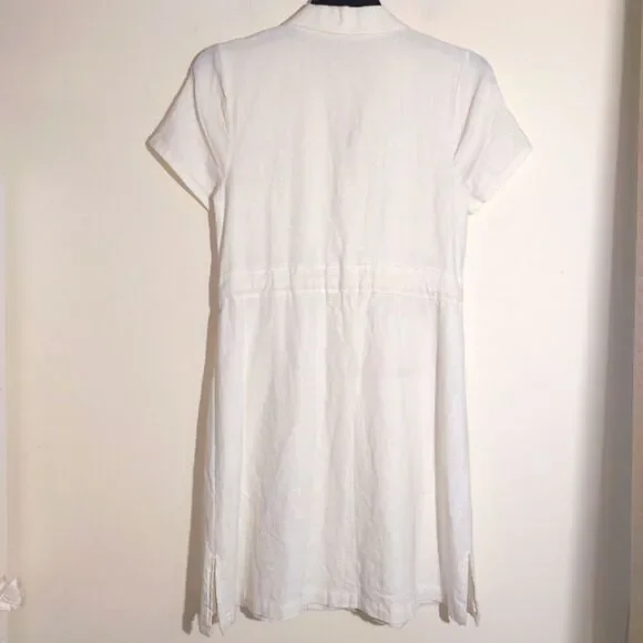 ModCloth Women's Linen Blend Enthralled Again Ivory Shirt Dress Size M EUC - Picture 7 of 11